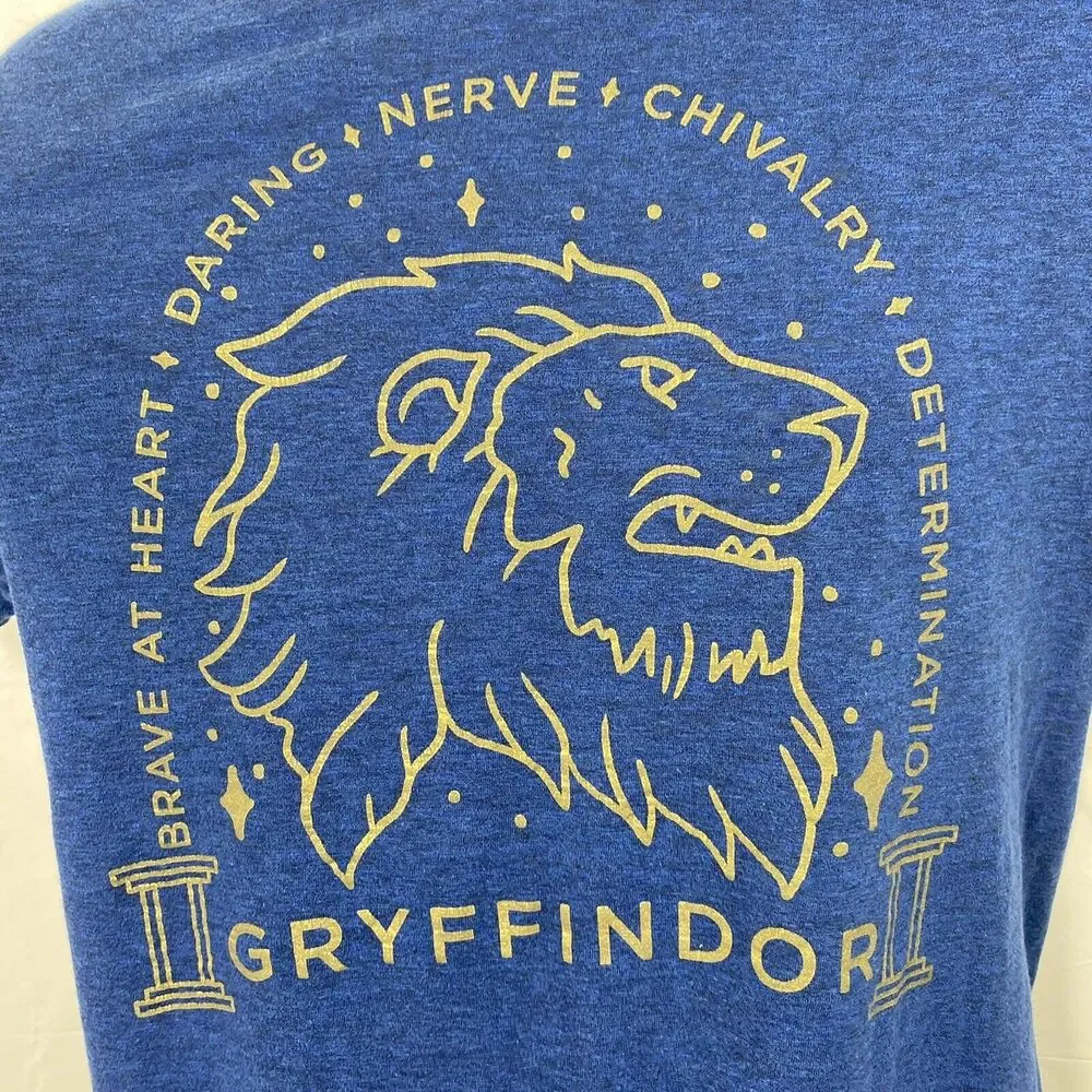 Harry Potter Witchcraft Wizardry Blue Adult Medium Graphic T-Shirt Gryffindor - Picture 3 of 9